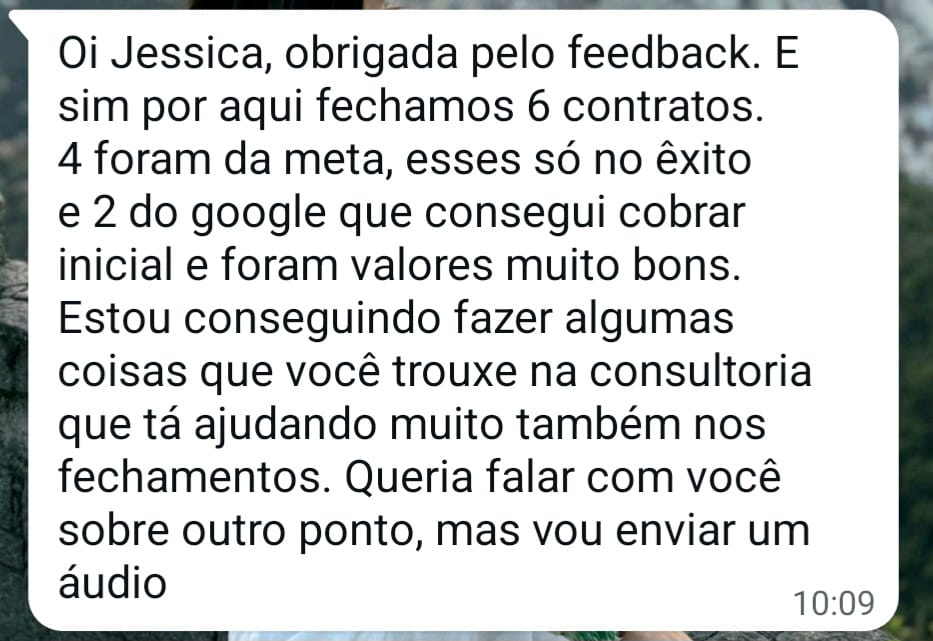 Relato sobre contratos fechados com campanhas no Google e Meta